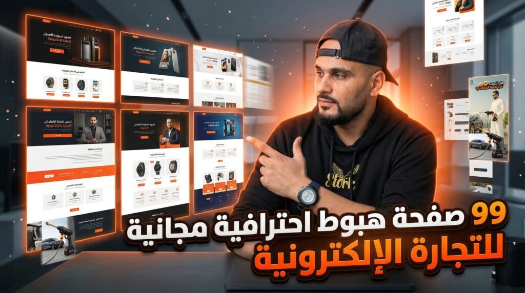 صفحة هبوط احترافية مجانية (Canva) قابلة للتعديل للتجارة الإلكترونية