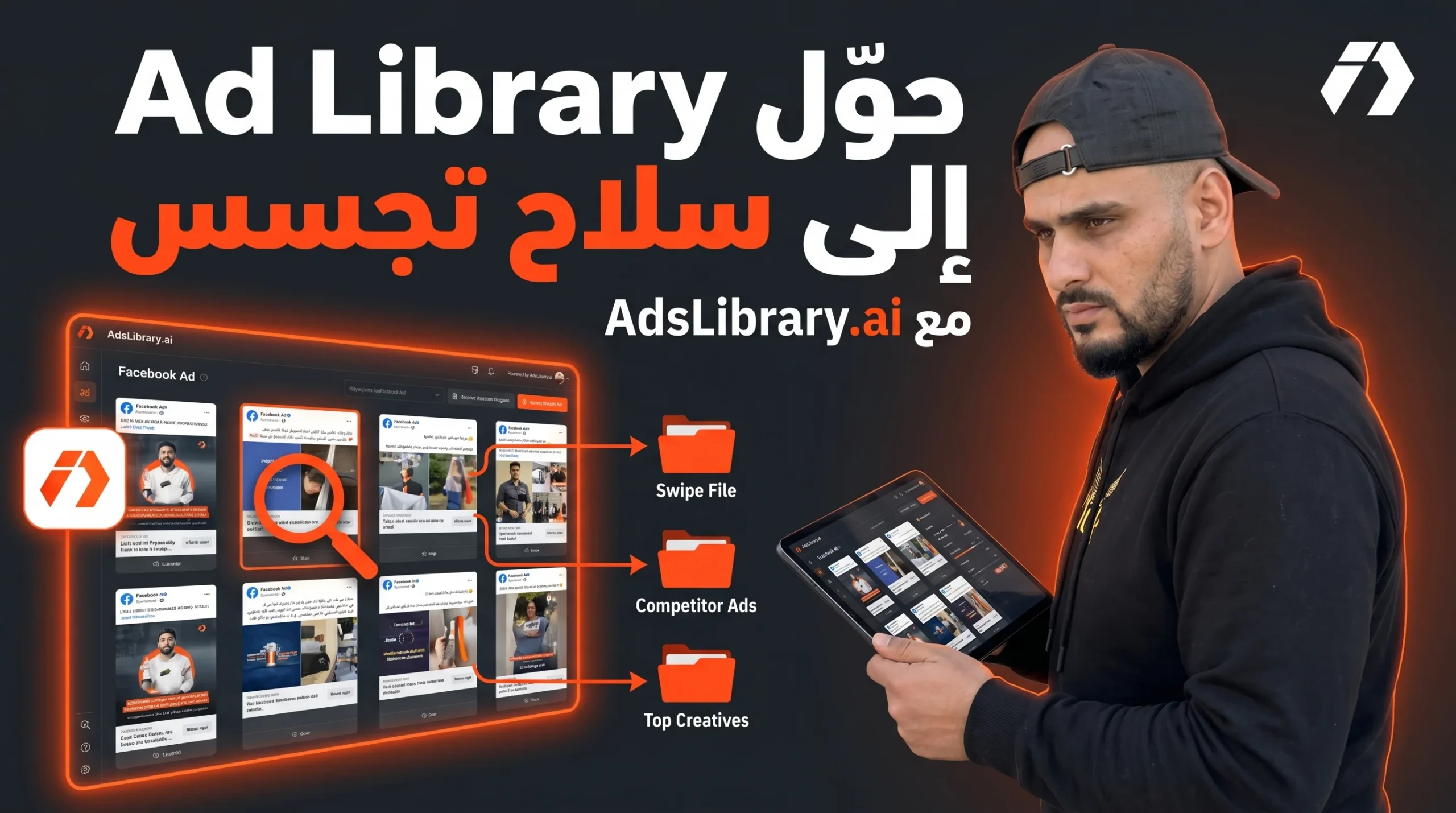 كيف تحول Facebook Ad Library إلى أداة تجسس وتنظيم إعلانات باستخدام AdsLibrary.ai؟