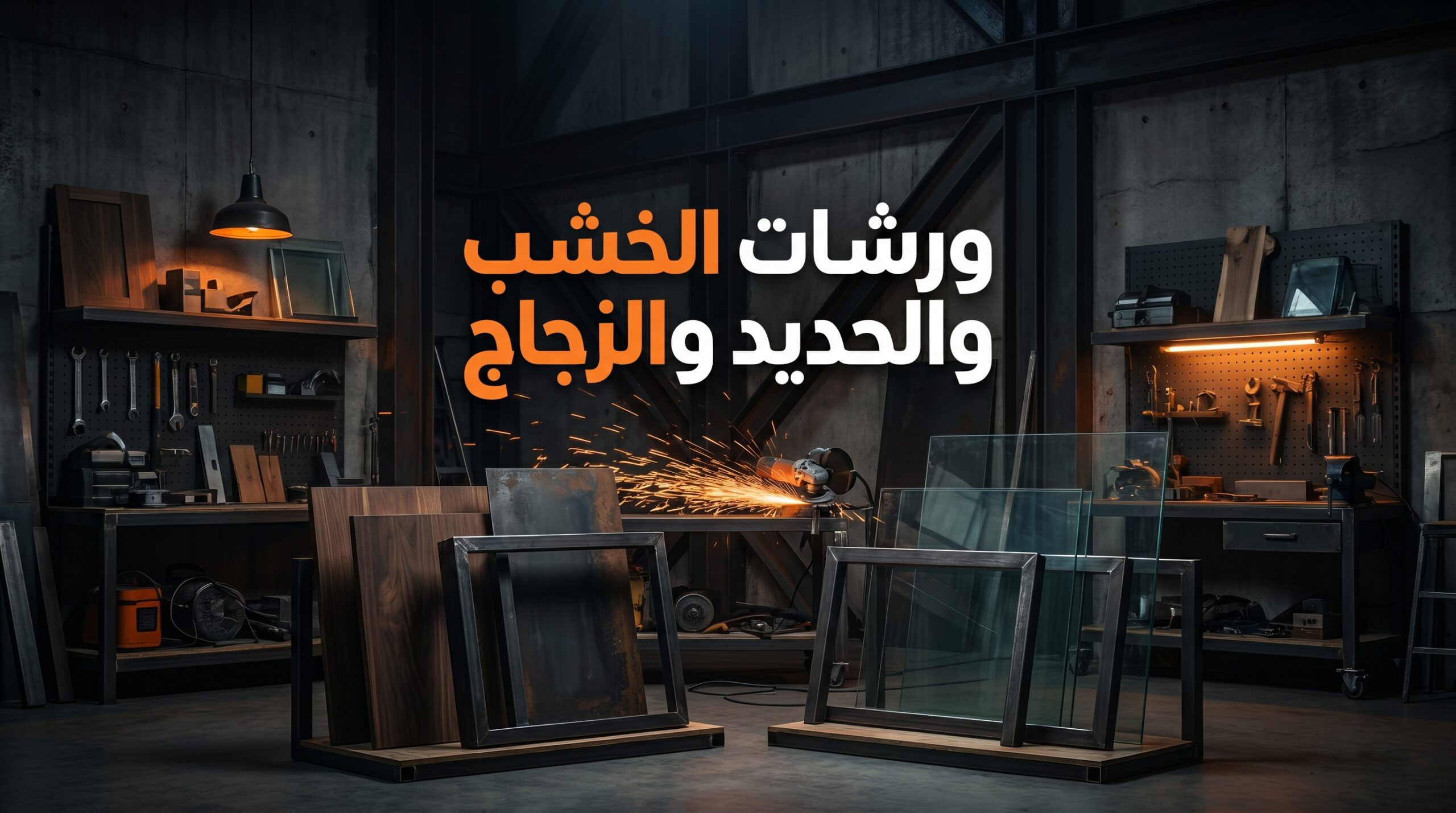 ورشات الخشب والحديد والزجاج