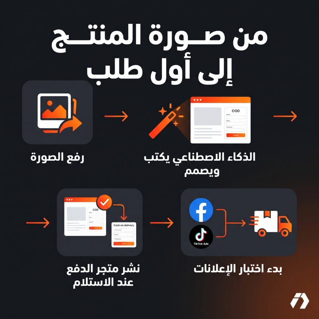إنشاء متجر COD بالذكاء الاصطناعي عبر Landify.pro
