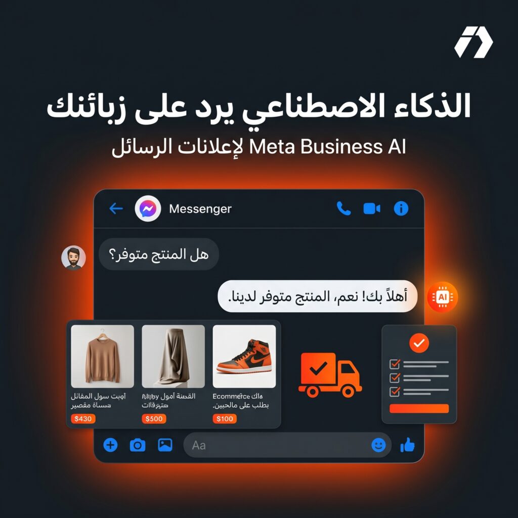 شرح الرد على رسائل الزبائن بالذكاء الاصطناعي باستخدام Meta Business AI في التجارة الإلكترونية