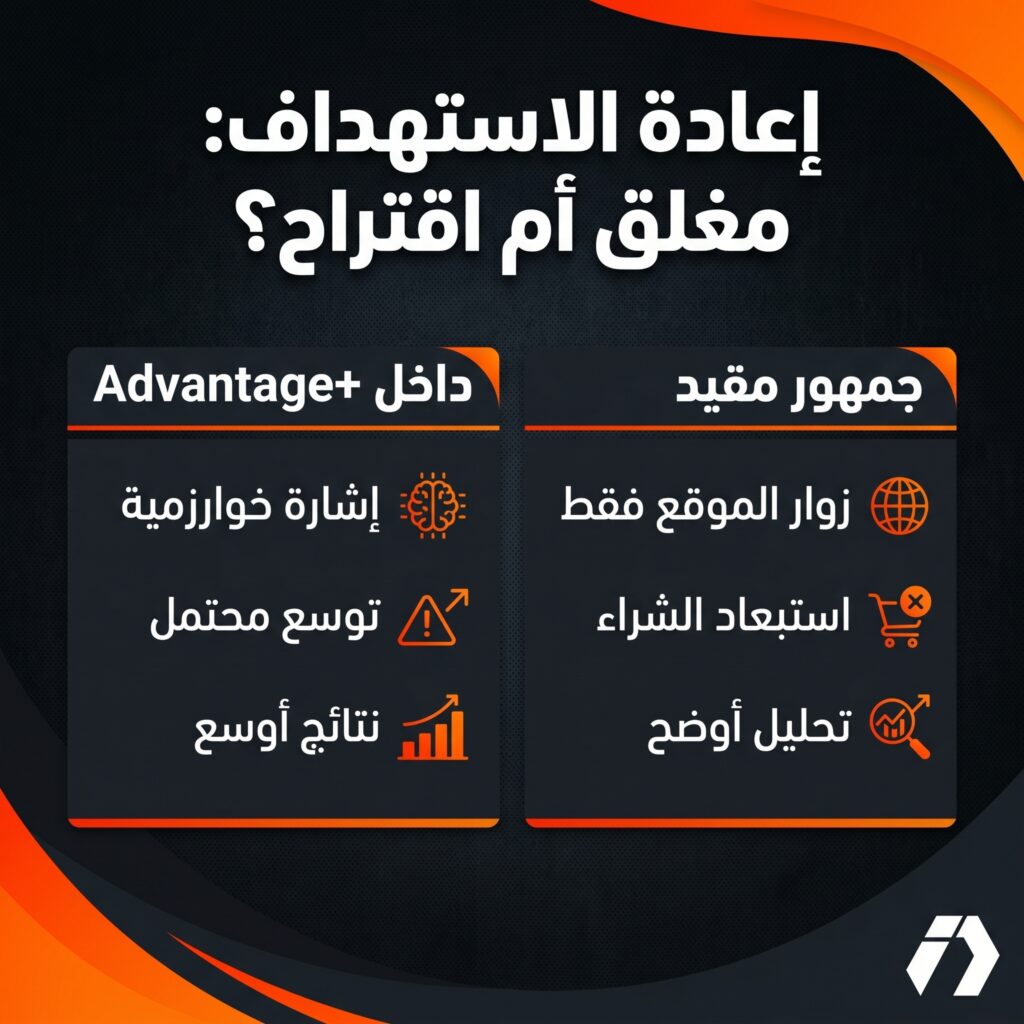 شرح مشكلة الريتارجيتينغ في فيسبوك بسبب Advantage+ وSuggestion داخل Meta Ads