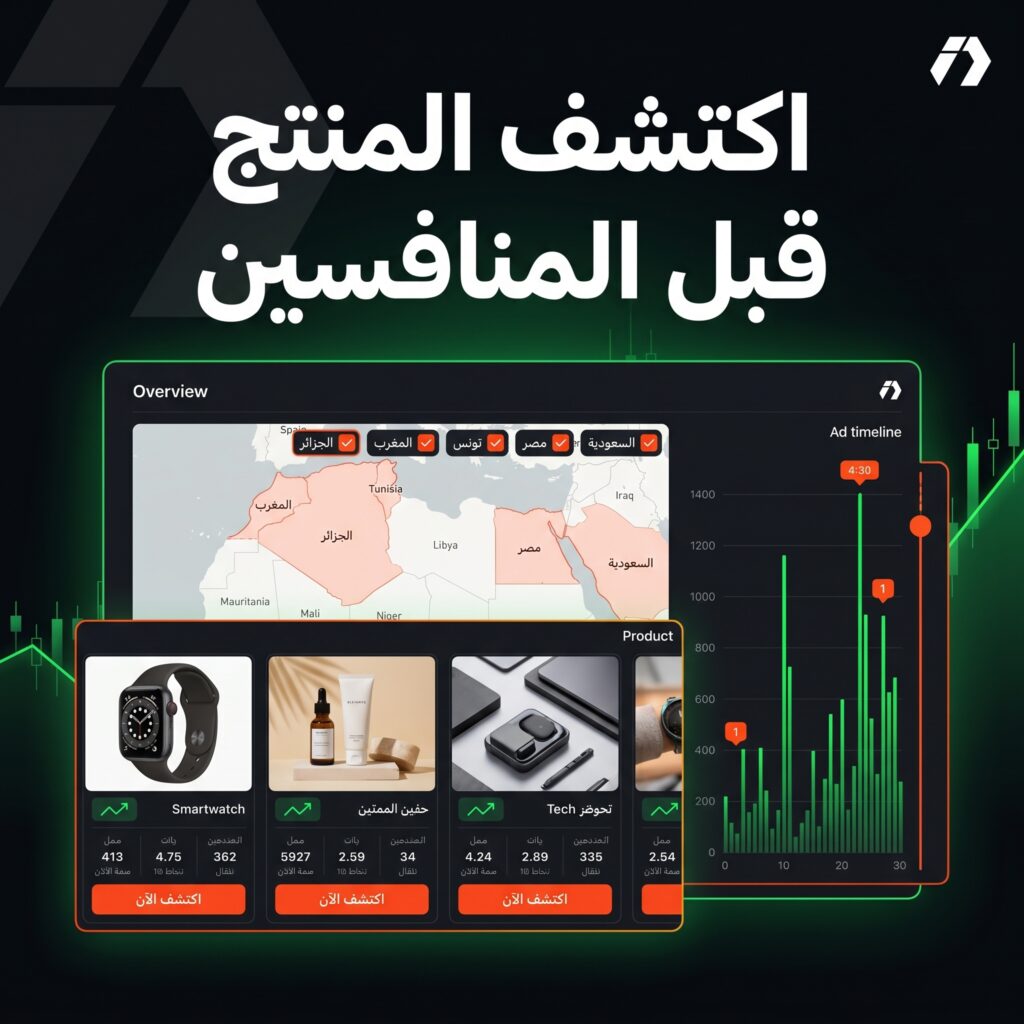 شرح منصة Overview لاكتشاف المنتجات الرابحة وتحليل إعلانات المنافسين في الجزائر وشمال إفريقيا