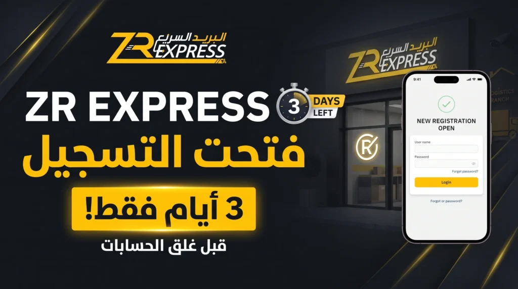 ZR Express تستجيب : فتح الحسابات الجديدة لمدة 3 أيام فقط… توجّه إلى أقرب فرع قبل إغلاق التسجيل